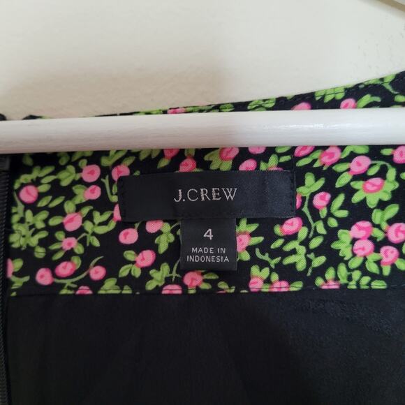 J Crew Smocked-sleeve Micro Floral midi dress in floral size 4  AO898 - Picture 4 of 5